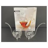 Stokes Mouth-Blown Glass Cognac Pipes, Set of 2