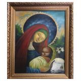 1950s Mid-Century Madonna and Child with Lamb