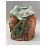 Folk Art Studio Ceramic 'Suit & Tie' Vessel