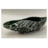 Mid-Century Forest Green Drip Glaze Pottery