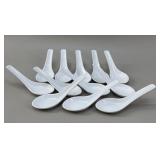 Set of 11 White Porcelain Soup VTG