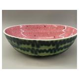 Japanese Watermelon Majolica Serving Bowl VTG