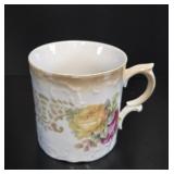 Antique German Porcelain Floral Shaving Mug