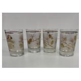 Mid-century Libbey Glass Cy set of 4 glasses in