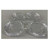 Set of 4 Glass Snowflake Coasters Featuring an