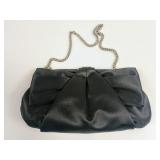 Zoe Adams Black Satin Clutch Bag wChain Strap