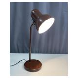 Mid-Century Modern Brown Gooseneck Desk Lamp