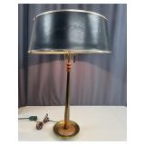 Mid-Century Modern Brass and Wood Table Lamp
