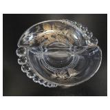 Silver Overlay Candlewick Divided Dish