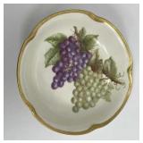 Hand Painted Fruit Bowl with Grapes, Signed