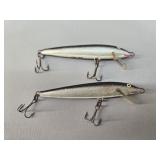 2 vtg Rapala Wobbler Floating Minnow Fishing Lures