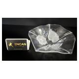 Frosted Crystal Blossom Bowl vtg