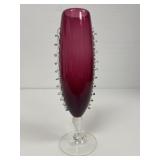 Italian Murano Style Cranberry Glass Rigaree