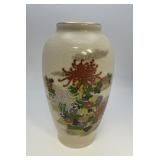Japanese Satsuma Style Chrysanthemum Ovoid Vase
