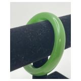 Dark green solid glass/jade style round bracelet