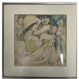 1983 Signed 'Chiodini' Mixed Media Print