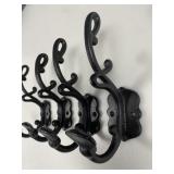 Set of 4 Cast Iron Victorian Style Coat Rack Hooks