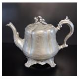 Antique Shaw & Fisher Sheffield Pewter Teapot