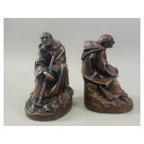 Armor Bronze 'Memento Mori' Monk Bookends Pair