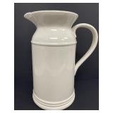 Contemporary White Glazed Ceramic Pitcher