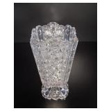 EAPG Clear Pressed Glass Starburst Vase vtg