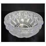 Large Lalique Style Frosted Crystal Roscoff Rose