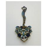 Antique Cloisonne Pierced Decorative Spoon