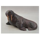 Hand Wood Carved Walrus/ Kadian Crafts Canada