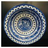 Talavera Blue & White Glazed Terracotta Bowl