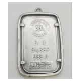 VTG Argor S.A. Chiasso .999 Silver Ingot Pendant