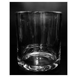 Clear Handmade Glass Cylindrical Bucket Vase