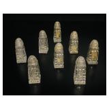 8 VTG Pressed Glass Mini Salt Pepper Shakers