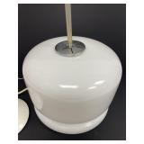Mid-Century Cased White Opal Glass Pendant Lamp