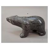 Inuit  Hand-Carved Soapstone Polar Bear vtg