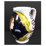 MCM Italian Majolica Deruta Pottery Pitcher of Lad