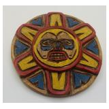 Signed Artie George 'SUN' Haida Wood Carved Brooch