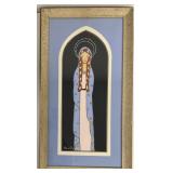 Raoul Beaudry Framed Madonna Watercolour Painting