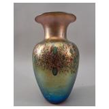 Iridescent Art Glass Baluster Vase