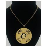 VTG Large Ivory 'Elephant' Medallion Necklace