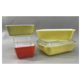MCM Pyrex Primary & Avocado Refrigerator Dishes