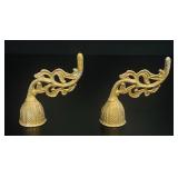 Pair of VTG Gilt Metal Baroque Scroll Finials