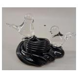 Murano Art Style Glass Birds on Nest