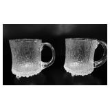 VTG Iittala Ultima Thule Clear Glass Coffee Mugs