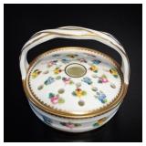Antique Miltons Hand Painted Potpourri Basket