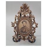 Antique Ornate Frame w Lady Picture