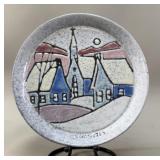 Charles Sucsan Ceramic Winter Village Wall Plate