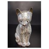 Mid-Century Metal Sitting Cat Figurine