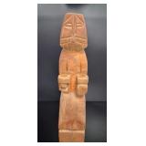 Wood Hand Carved Folk Art Monk Sculpture vtg