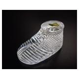 Waterford Crystal Cut Glass Baby Shoe vtg