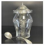 American Sterling Silver & Cut Glass Jam Jar